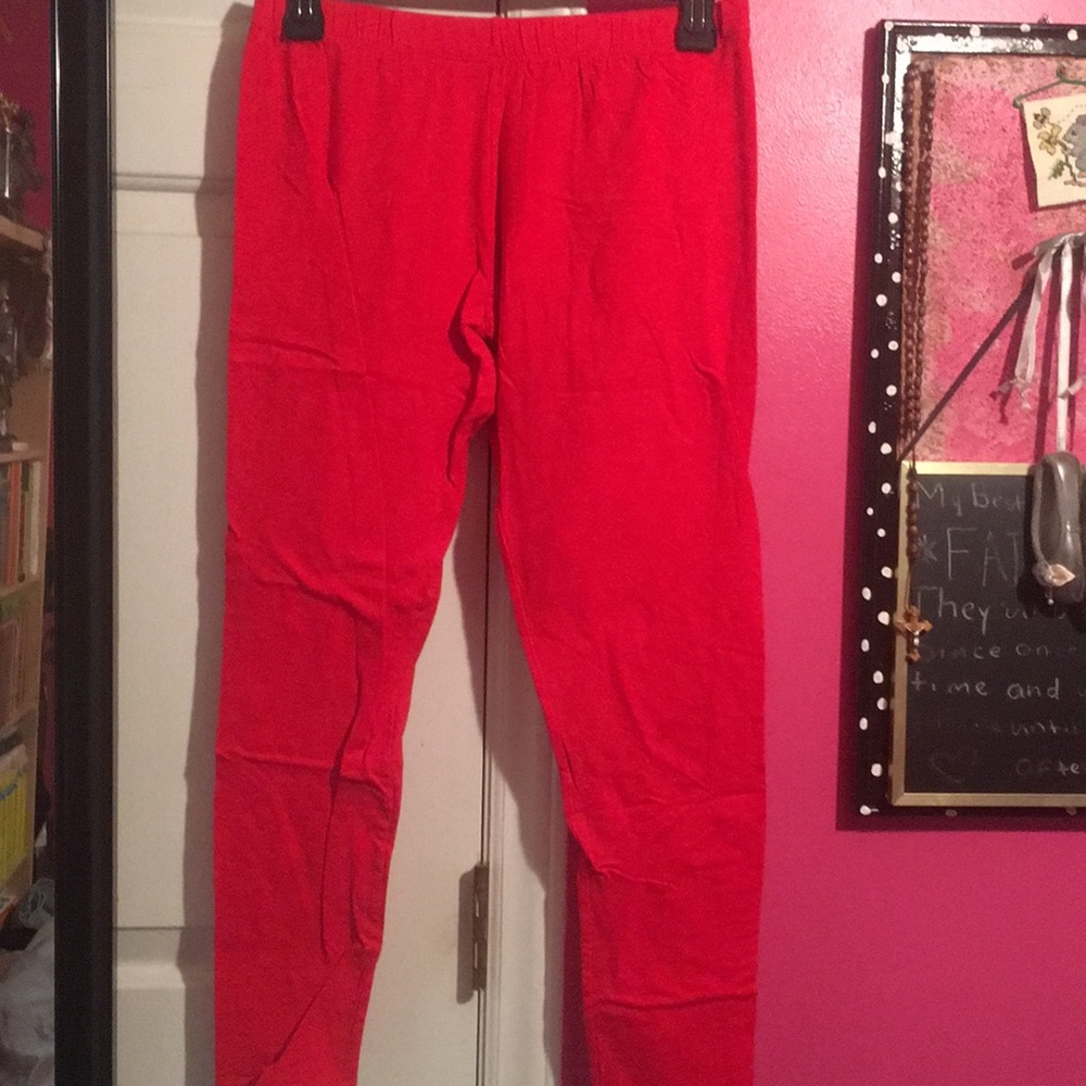 Red leggings
